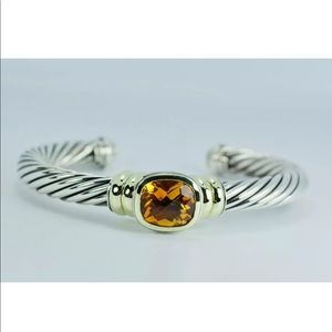14k & SS David Yurman Citrine Cable Bangle